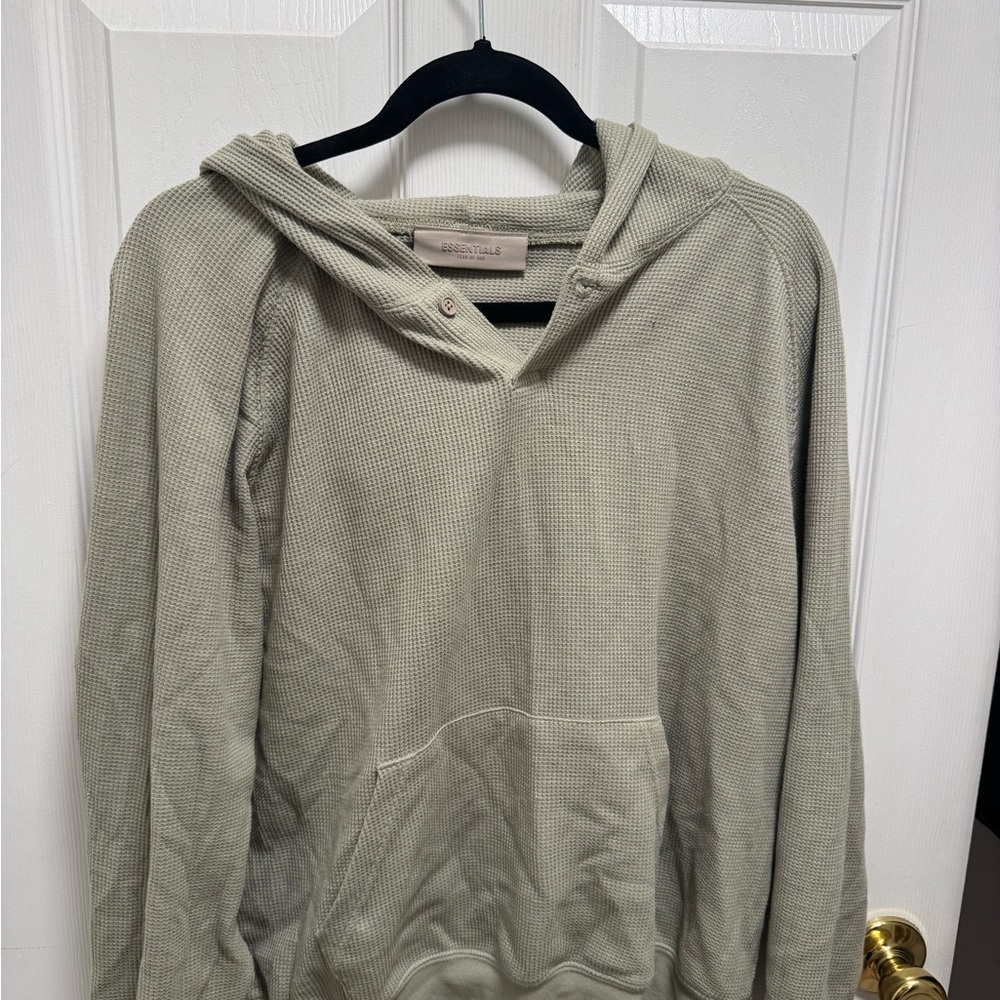 FOG Essentials Men's Beige Waffle Hoodie